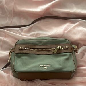 Michael Kors Olive and Chestnut Crossbody Bag